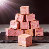 Natural Smoke Peach BBQ smoking wood chunks close-up