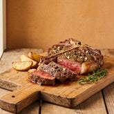Outlaw Barbecue Bushranger A.P.R. 300g all purpose BBQ rub — sliced T-bone steak with a pepper, garlic and oregano crust