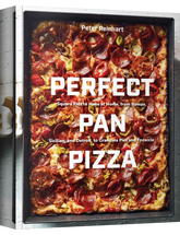 Perfect Pan Pizza by Peter Reinhart hardback cookbook — front cover