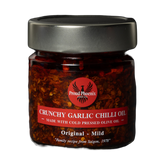 Proud Phoenix & Co Crunchy Garlic Chilli Oil 212ml — front of jar on a transparent background
