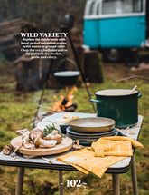 Road Trip Cooking by The Holy Kauw Company paperback cookbook — interior page of one-pot road-trip risotto