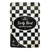 Rum and Que Dirty Bird BBQ Chicken Seasoning 150g pouch, front of pack on transparent background