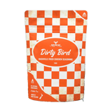 Rum and Que Dirty Bird Nashville fried chicken coating 150g, front of pouch on transparent background