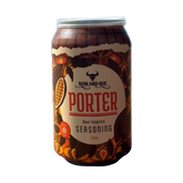 Rum and Que The Porter beer rub, front of jar on transparent background