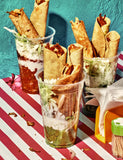 Salsa Daddy by Rick Martínez hardback cookbook — interior page of flautas with salsa
