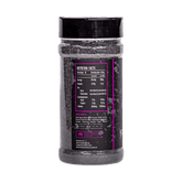 SINS QUE Black Mamba Charcoal Rub 250g beef rub — ingredients and nutrition panel, transparent background