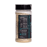 SINS QUE Snow All Purpose Rub 250g BBQ rub — ingredients and nutrition panel, transparent background