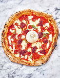 SLICE by Thom & James Elliot paperback cookbook — Burrata Diavola pizza recipe