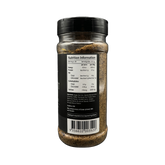Smokes Brisket Black beef BBQ rub 270g, side of shaker, transparent background
