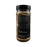 Smokes Brisket Black beef BBQ rub 270g, ingredients and nutrition panel, transparent background