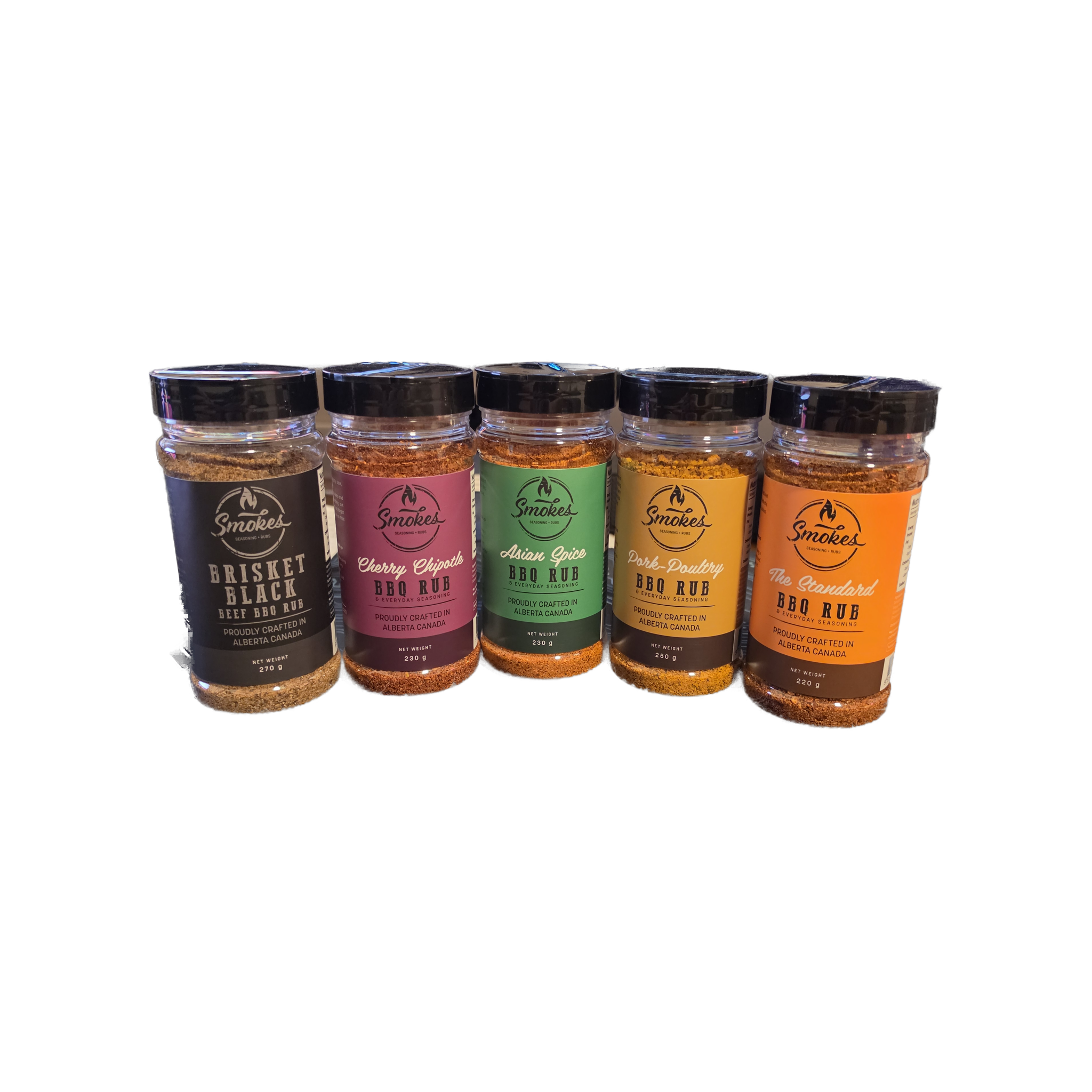 Smokes Seasoning full range bundle - all five BBQ rub shakers