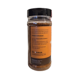 Smokes The Standard all-purpose BBQ rub 220g, ingredients and nutrition panel, transparent background