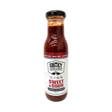 Smoky Pastures Sweet and Sour BBQ sauce 250ml, front of bottle on transparent background