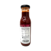 Smoky Pastures Sweet and Sour BBQ sauce 250ml, left side label detail, transparent background