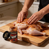 TAIPAN BBQ Portuguese Peri Peri chicken rub 125g — use shot, rubbing raw chicken with peri peri rub