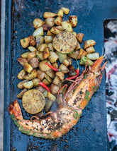 The Art of Barbecue by Thierry "Big T" Cornuet hardback cookbook — Cuban-style shrimp recipe page