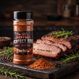 Big GCs Sweet Beef rub styled with sliced smoked brisket
