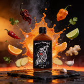 Uncle Mungo's Covid-19 200ml four-pepper superhot hot sauce — exploded high-speed shot with superhot chillies, orange, ginger and lime