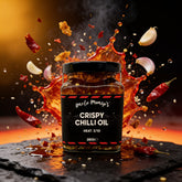 Uncle Mungo's Crispy Chilli Oil 285g crispy chilli oil — exploded high-speed shot with fried chilli, garlic and sesame