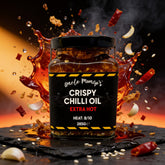 Uncle Mungo's Crispy Chilli Oil Extra Hot 285g extra hot crispy chilli oil — exploded high-speed shot with fried chilli, garlic and sesame