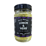Uncle Mungo's Lemon & Herb 300g lemon and herb seasoning — front of shaker on transparent background