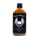 Uncle Mungo's Scorpion Wing 200ml scorpion pepper wing sauce — front of bottle on transparent background