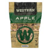 Western BBQ Products Apple Smoking Wood Chips 600g bag — front of bag on transparent background