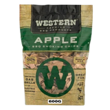 Western BBQ Products Apple Smoking Wood Chips 600g bag — front of bag on transparent background