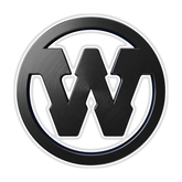 Western BBQ Products barbecue brand logo, frosted 3D wordmark, white on transparent background