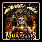 Heavenly Hell Dia De Los Muertos hot sauce label artwork