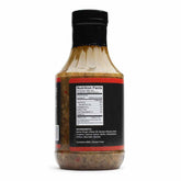 Smoke on Wheels BBQ Marinade, back label with ingredients.