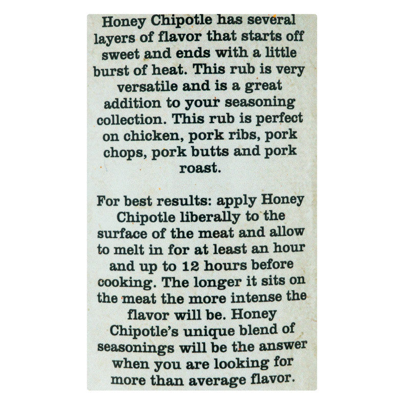 R BUTTS R SMOKIN: Honey Chipotle Rub - 396g