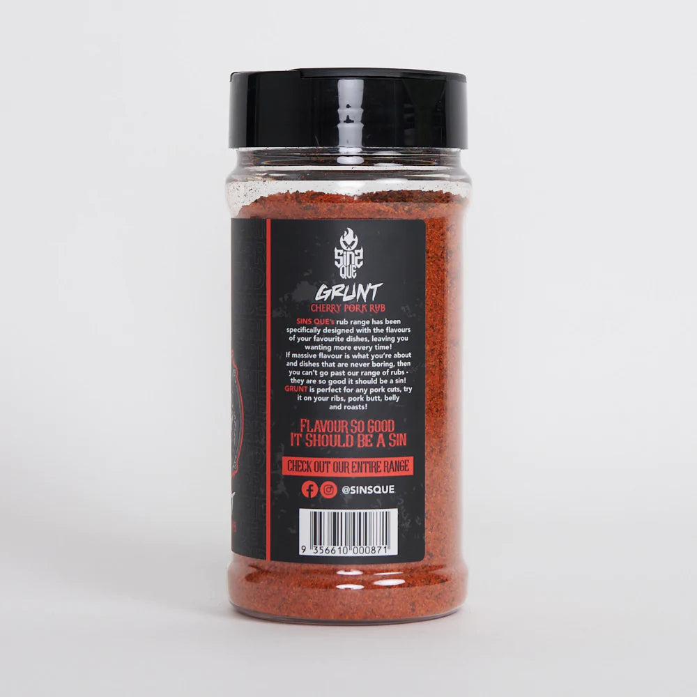 SINS Q: Grunt Cherry Pork Rub – 250g