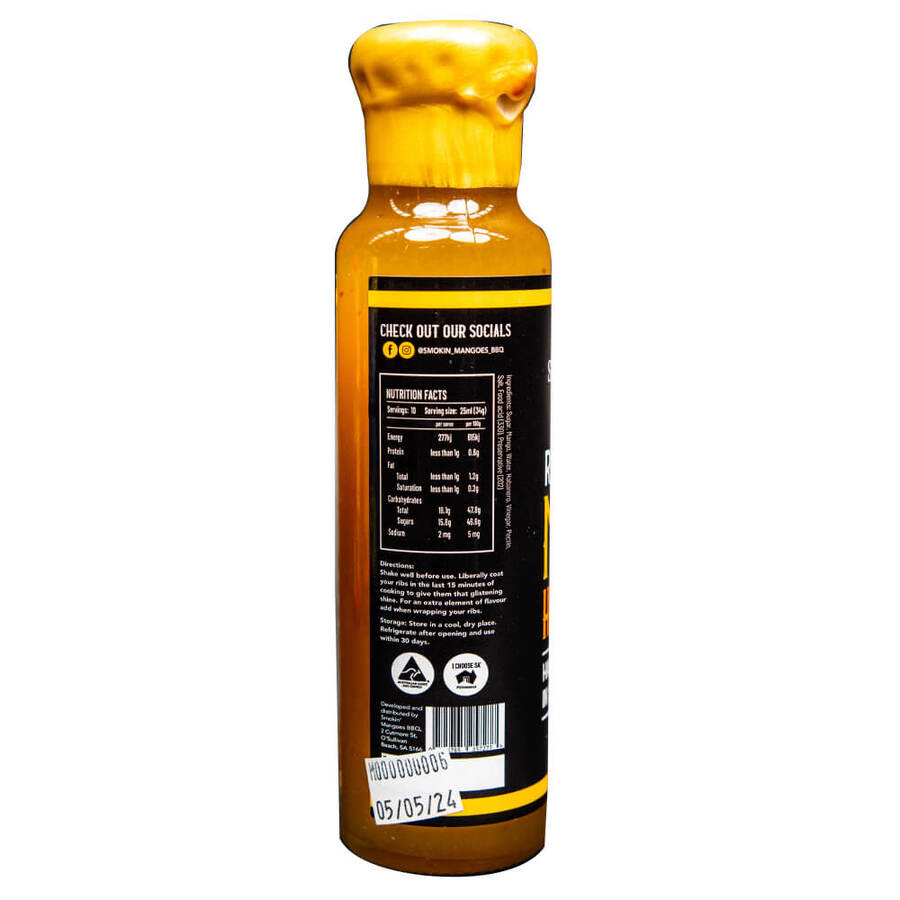 SMOKIN MANGOES BBQ: Mango Habanero Rib Glaze – 250ml