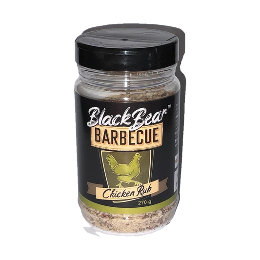 BlackBear BBQ Chicken Rub 230g shaker, an Australian-made all-purpose poultry seasoning