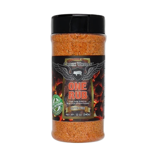 Croix Valley One Rub competition BBQ seasoning, 340g shaker, one of the new Wisconsin-made rubs landing at The Rub Hub
