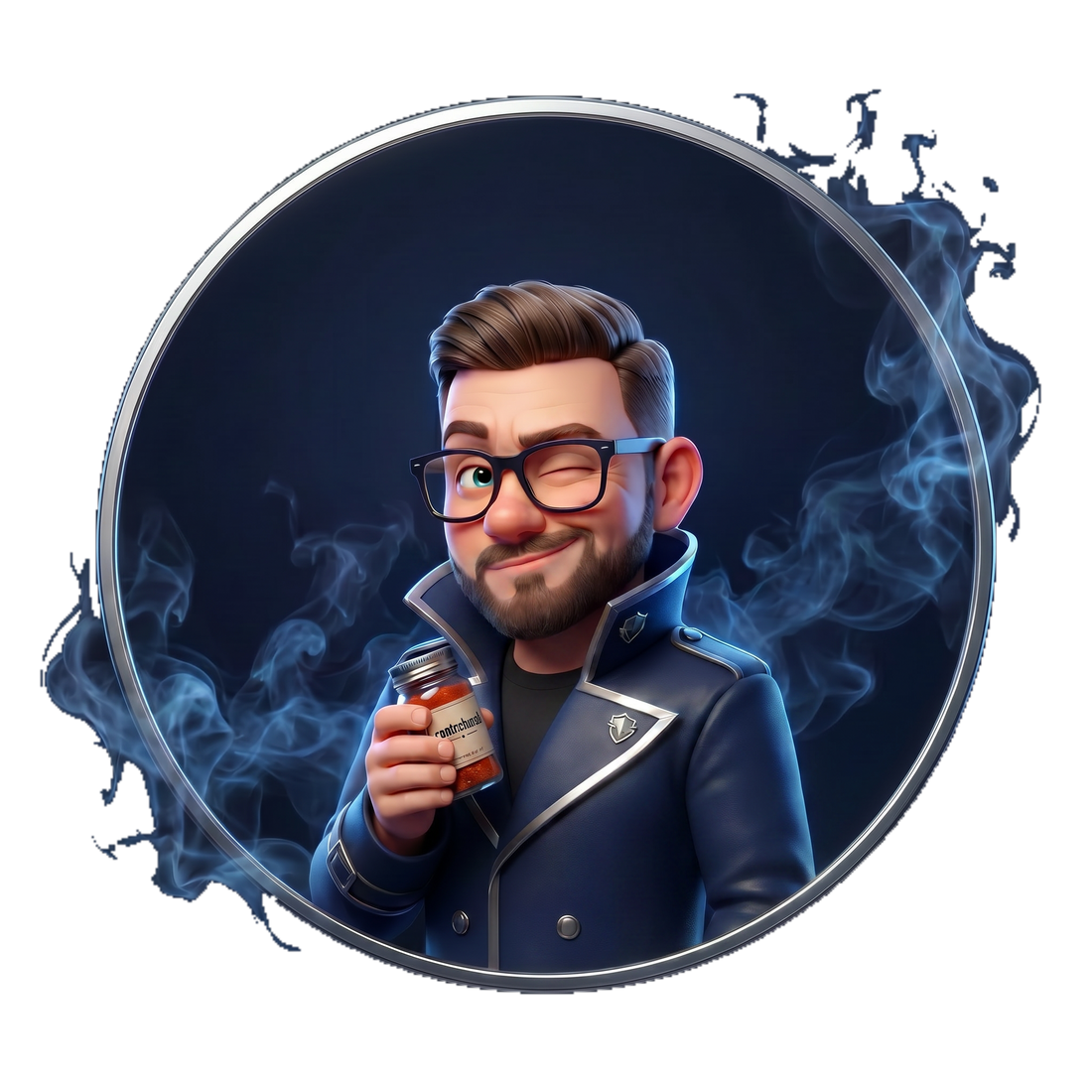 The Rub Smuggler medallion - wink - The Contraband Chronicles Issue 01