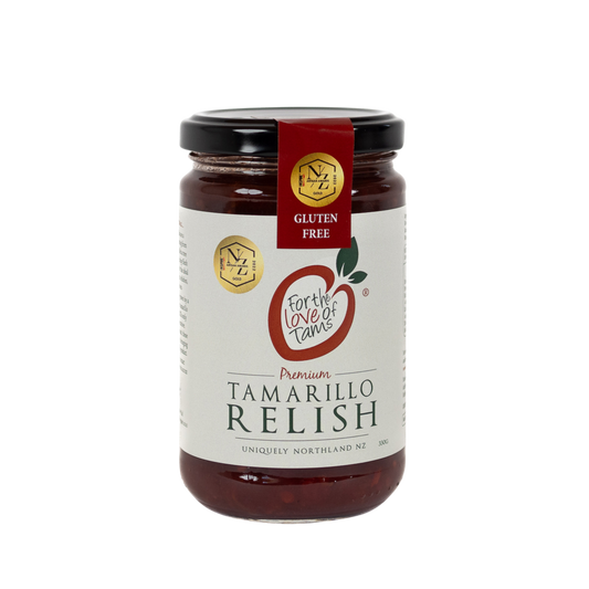 Tamco Premium Tamarillo Relish, 330g jar, a small-batch New Zealand condiment made from tamarillo fruit