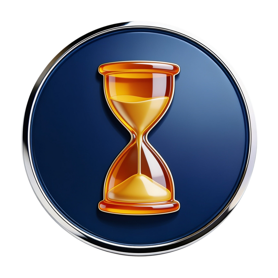 Runout collection medallion - amber hourglass icon