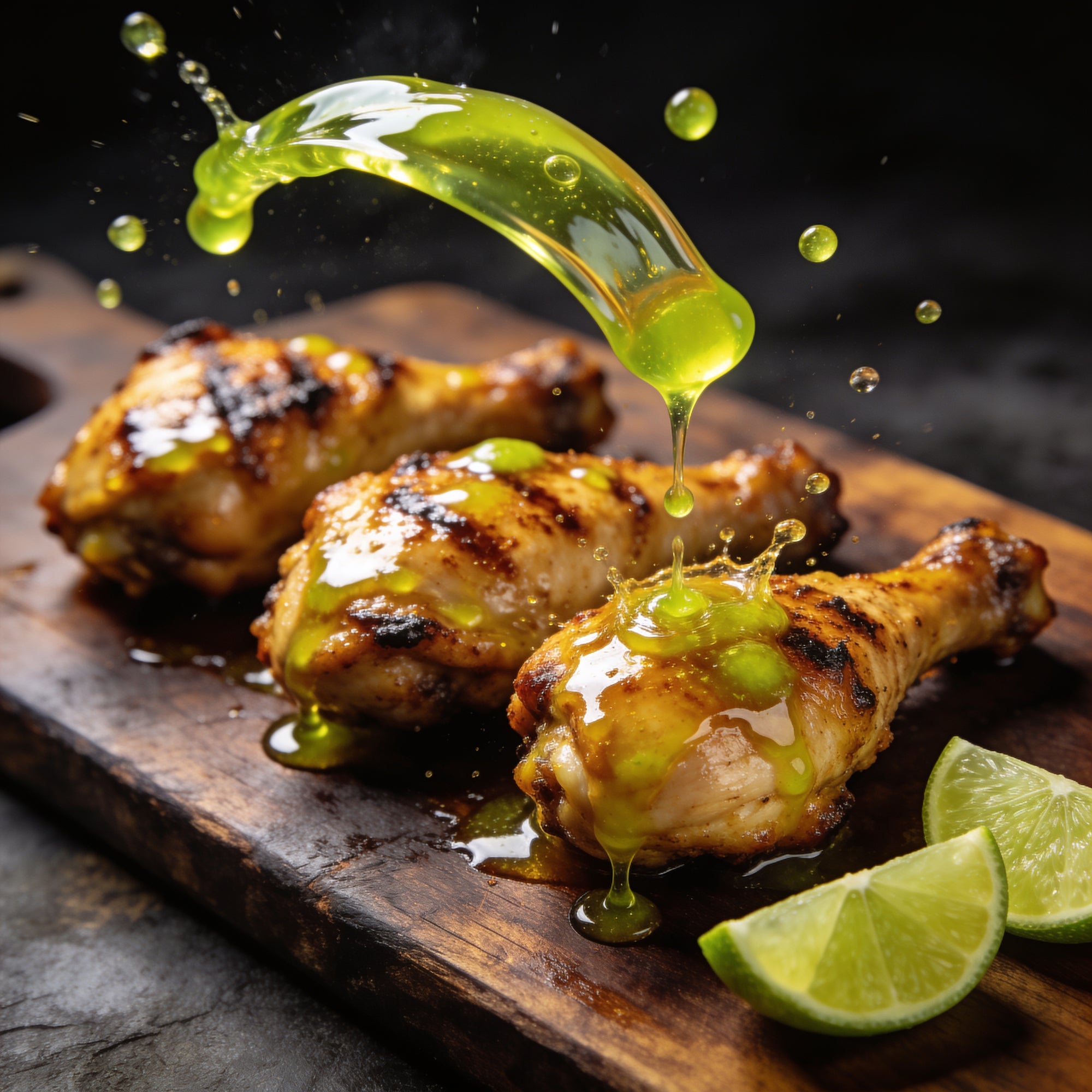 Chicken drumsticks with chilli lime drizzle