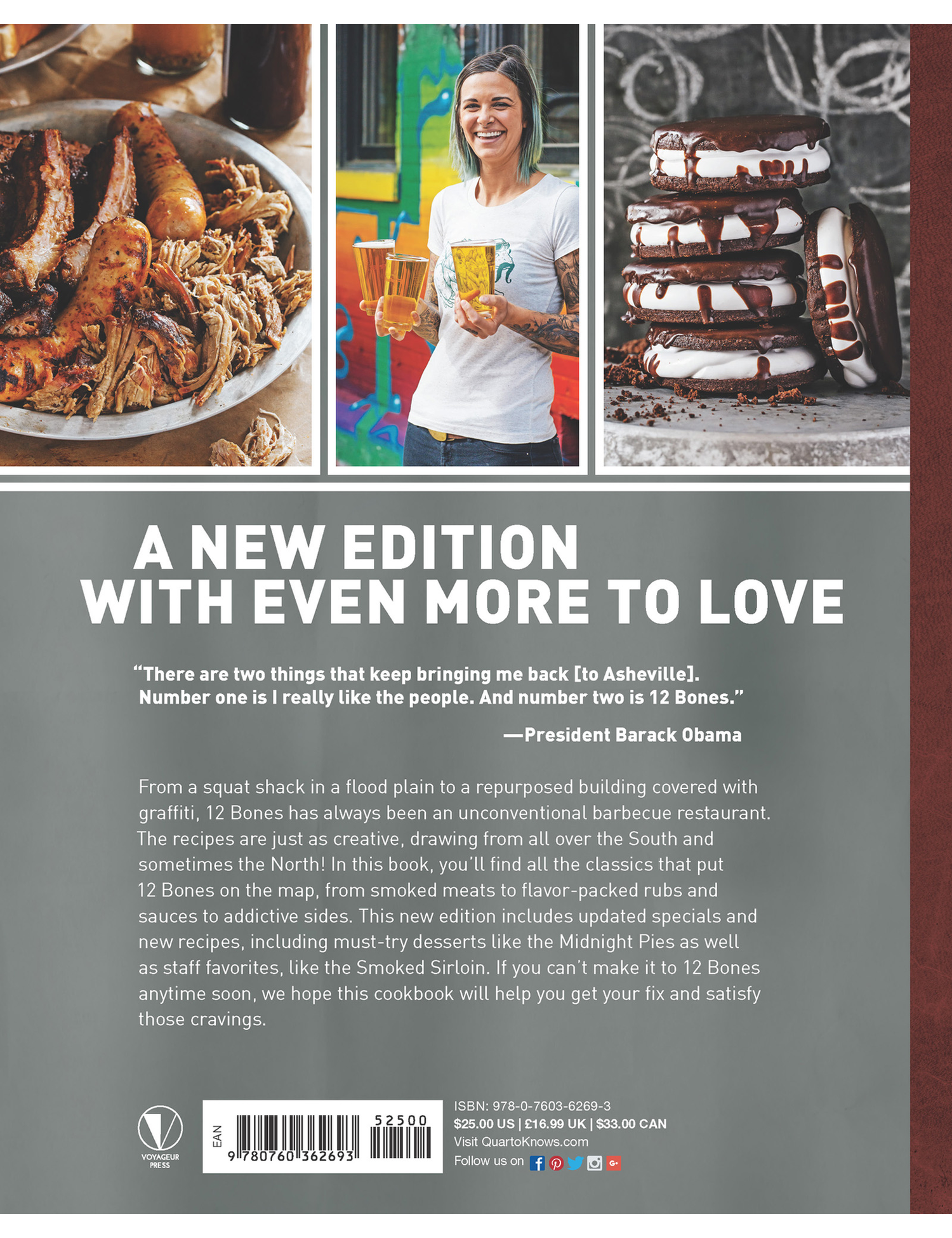 12 Bones Smokehouse by Bryan & Angela King hardback cookbook — back cover