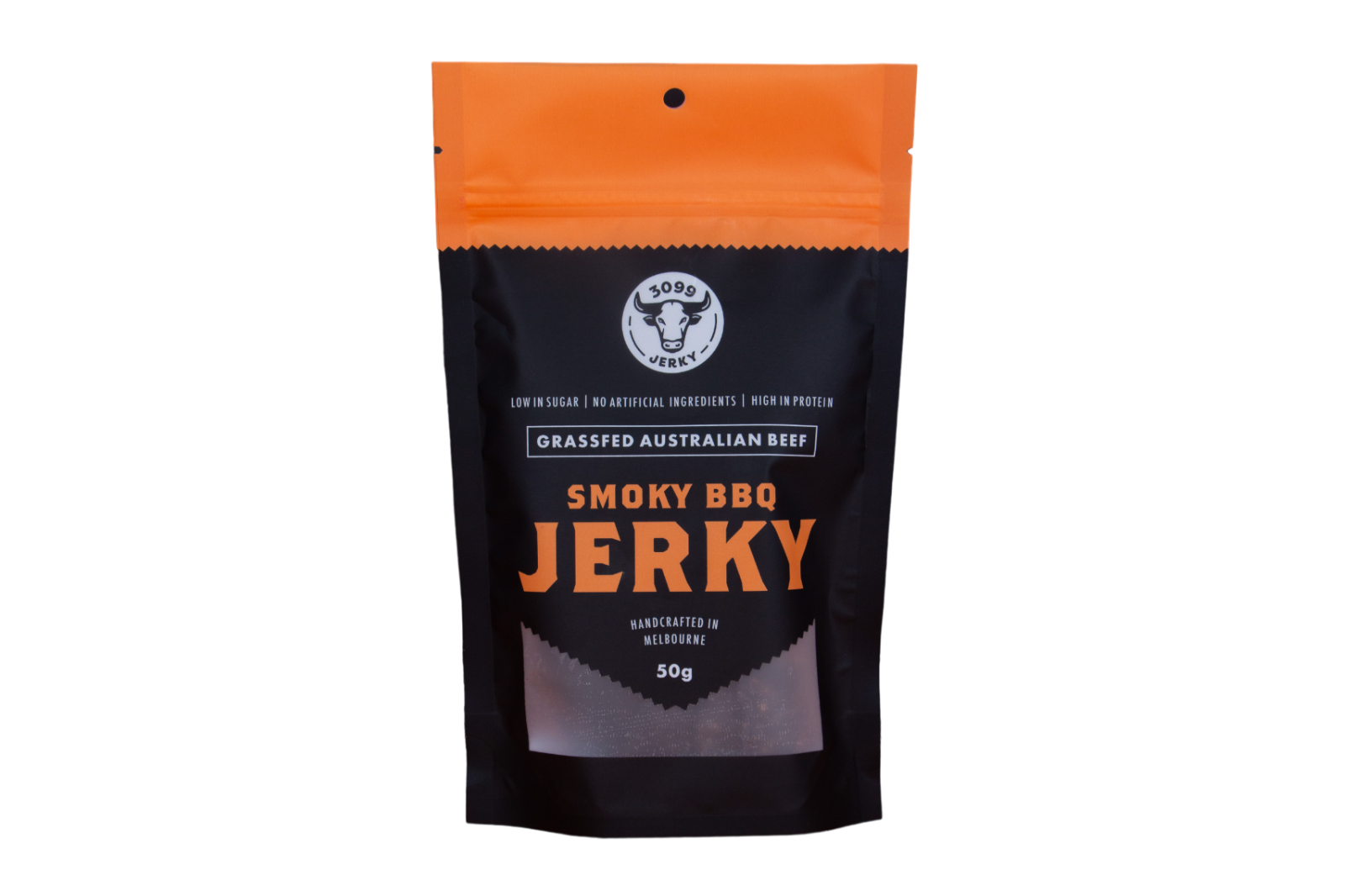 3099 Jerky Smoky BBQ Beef Jerky 50g pack - Australian grass-fed hickory smoked beef jerky