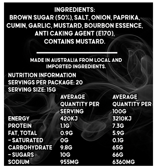 Uncle Mungos Brown Sugar Bourbon ingredients