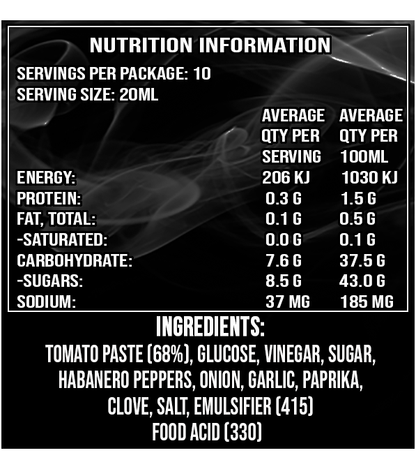 Uncle Mungos Habanero Ketchup ingredients
