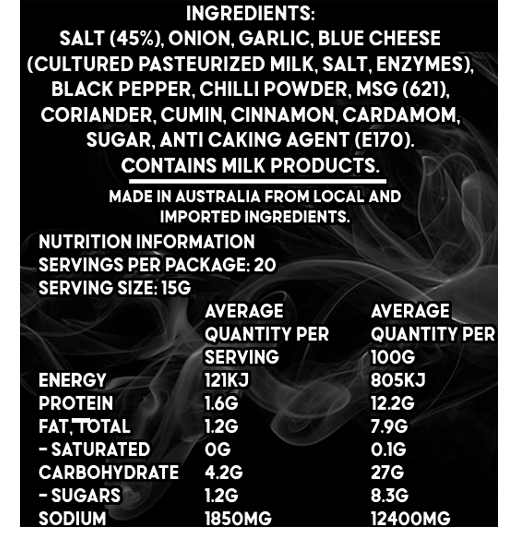 Uncle Mungos Blue Cheese Seasoning ingredients