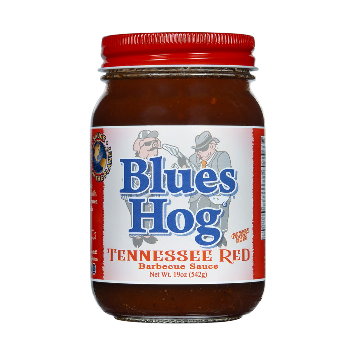 Blues Hog Tennessee Red BBQ Sauce 539g glass pint jar — front of the jar