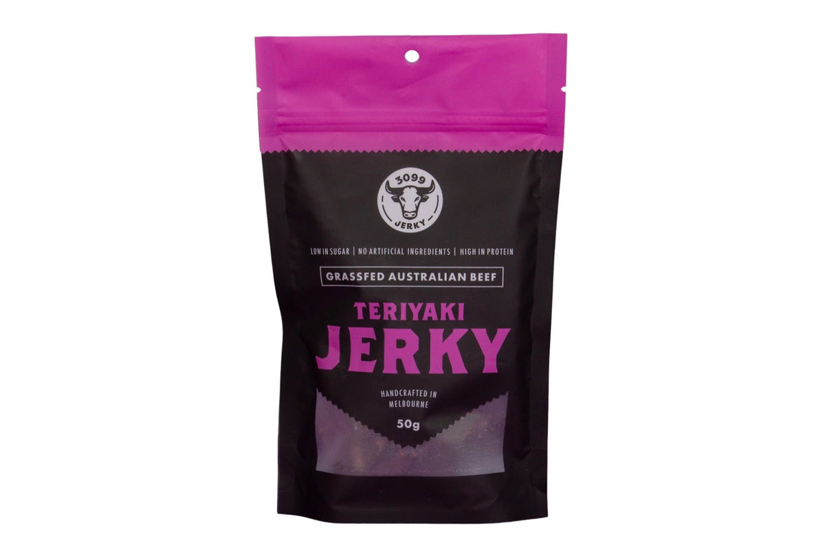 3099 Jerky Teriyaki Beef Jerky 50g pack - Australian grass-fed teriyaki beef jerky