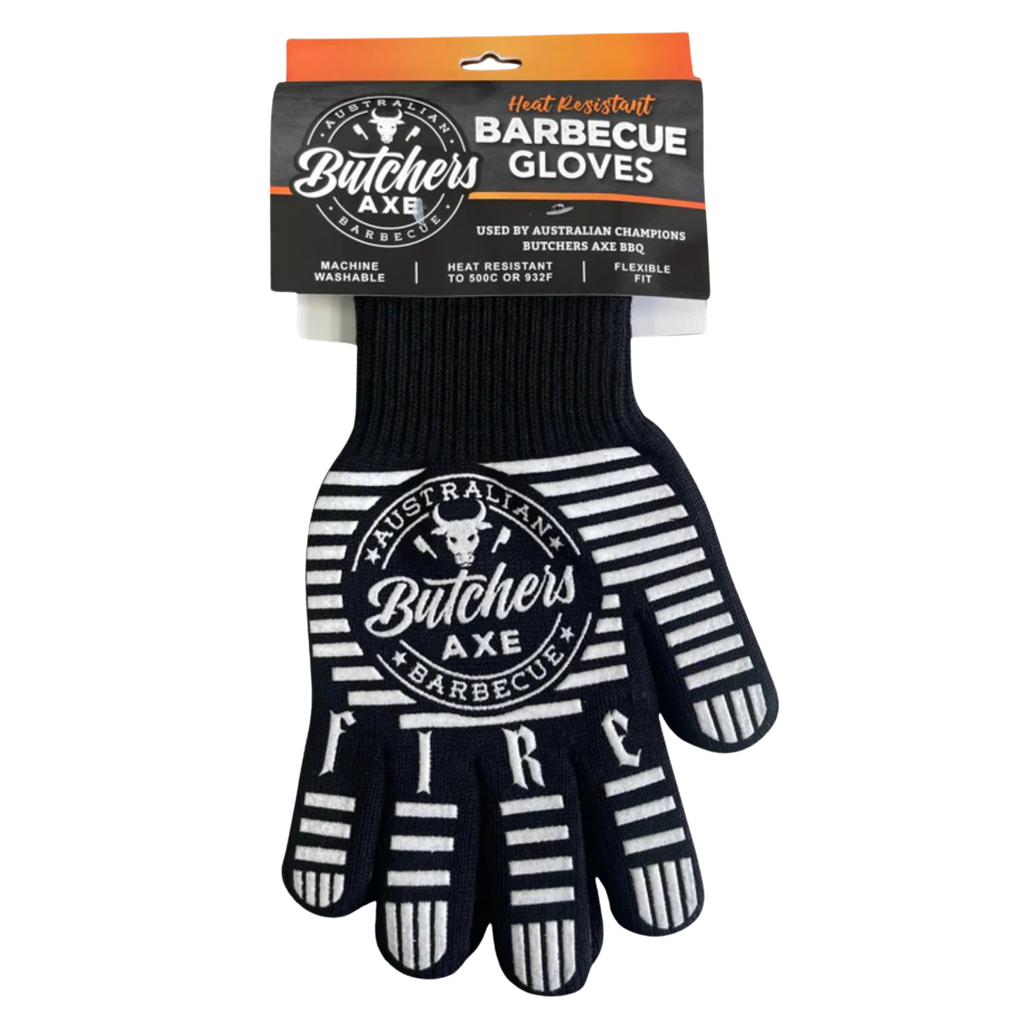 BUTCHERS AXE: Heat Resistant Barbecue Gloves – 500°C BBQ & Smoker Protection