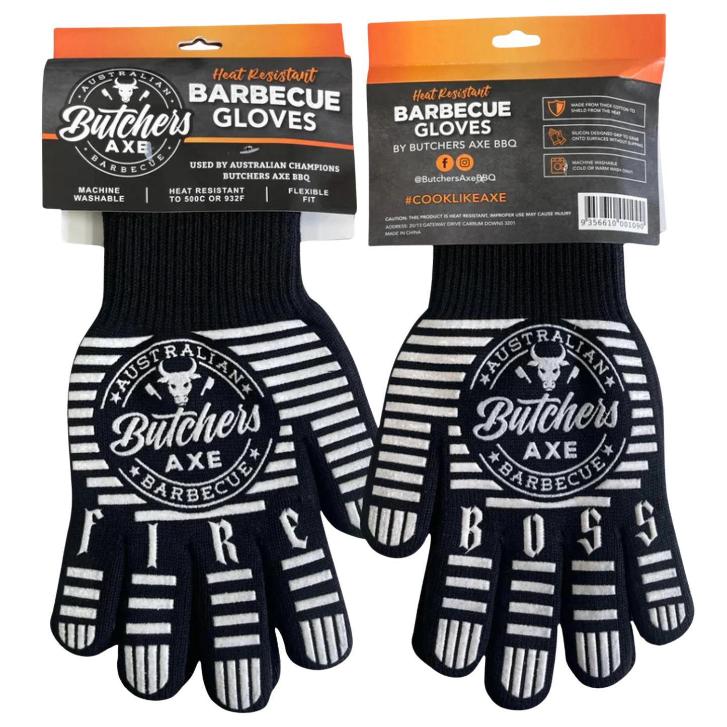 BUTCHERS AXE: Heat Resistant Barbecue Gloves – 500°C BBQ & Smoker Protection
