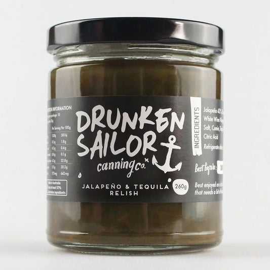 DRUNKEN SAILOR: Jalapeno & Tequila Relish – 260g